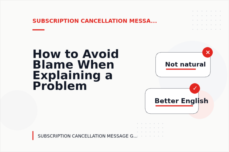 How to Avoid Blame When Explaining a Problem in Subscription Cancellation Message English How to Avoid Blame When Explaining a Problem in Subscription Cancellation Message English